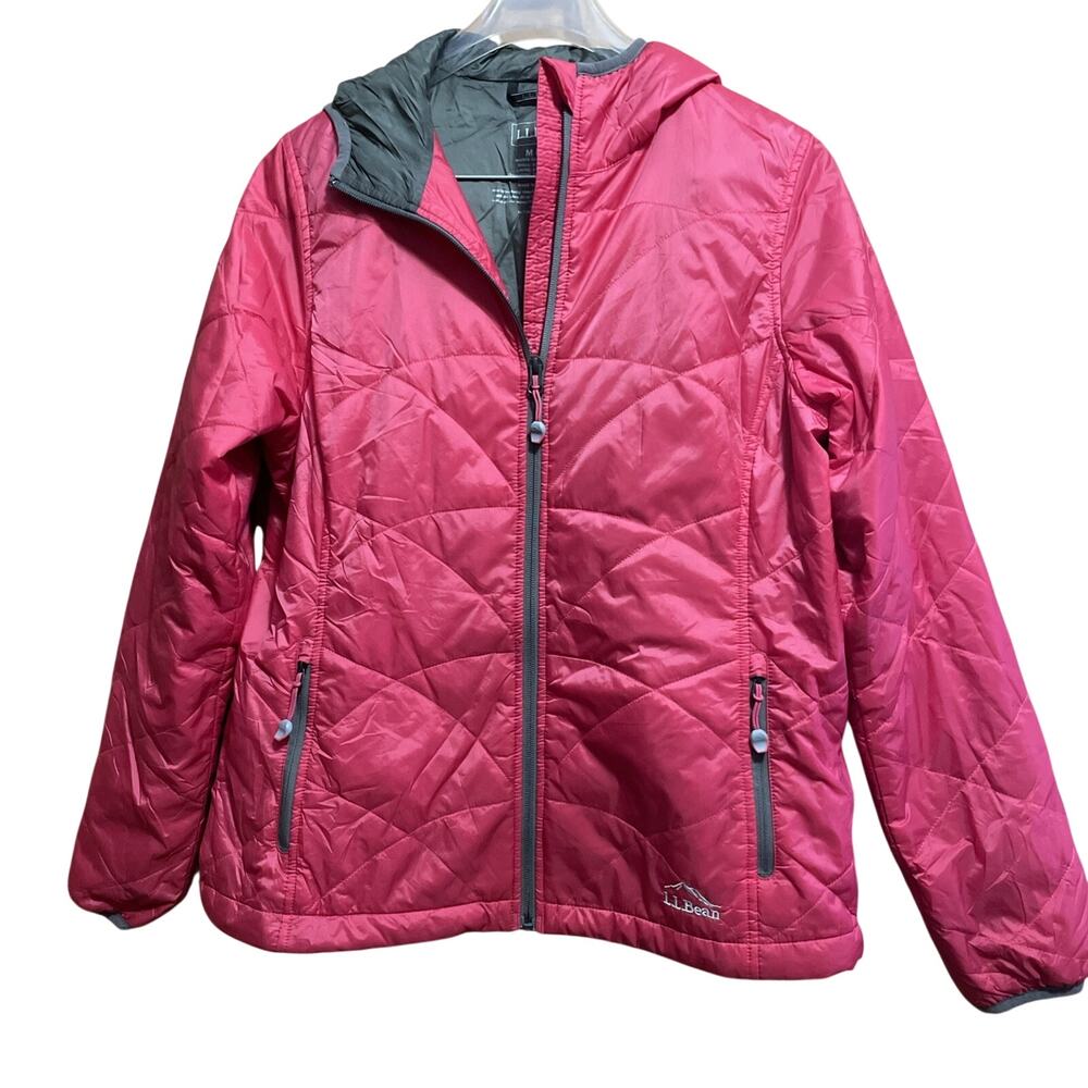 L.L.Bean Ultralight Pink Primaloft Puffer Jacket M Petite